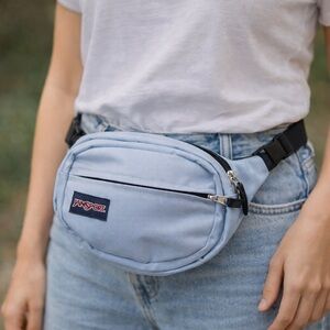 NWT JanSport Fifth Ave Fanny Pack Light Blue Belt Bag Y2K Festival